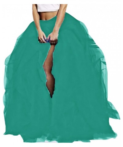 Wedding Planning Women's Long Maxi Tulle Special Occasion Bustle Night Out Skirt Teal $30.20 Skirts