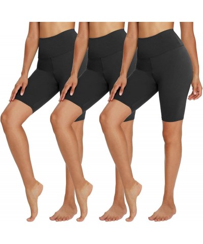 3 Pack Biker Shorts for Women - 8"/5" High Waisted Tummy Control Workout Running Yoga Shorts Black/ Black/ Black $9.24 Active...