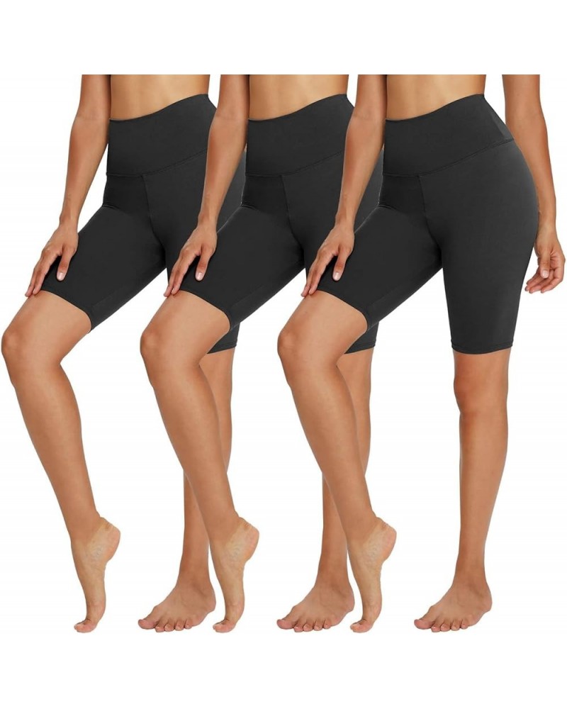 3 Pack Biker Shorts for Women - 8"/5" High Waisted Tummy Control Workout Running Yoga Shorts Black/ Black/ Black $9.24 Active...