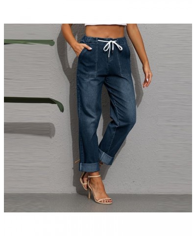 Women's Jeans Trousers are Slim and Thin, with Many Buttons, Micro Flare Pants Washed Jeans High Waisted, S-2XL A1-dark Blue ...