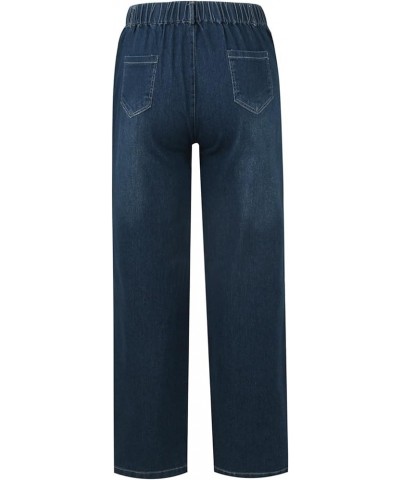 Women's Jeans Trousers are Slim and Thin, with Many Buttons, Micro Flare Pants Washed Jeans High Waisted, S-2XL A1-dark Blue ...