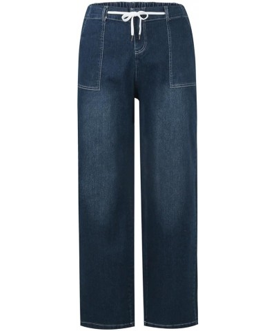 Women's Jeans Trousers are Slim and Thin, with Many Buttons, Micro Flare Pants Washed Jeans High Waisted, S-2XL A1-dark Blue ...