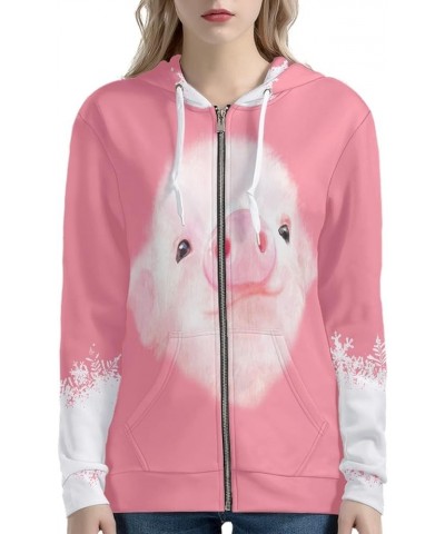 Women's Sport Jackets with Pocket Mexican Hooded Sweatshirt, Island Floral,Cats Hoodie Plus Size Drawstring Coat Pink Pig $23...