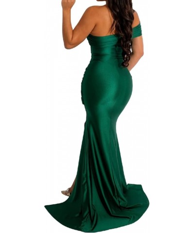 Women's Off Shoulder High Split Long Formal Party Maxi Dress, Off Shoulder High Split Dress Off Shoulder - Dark Green $22.49 ...