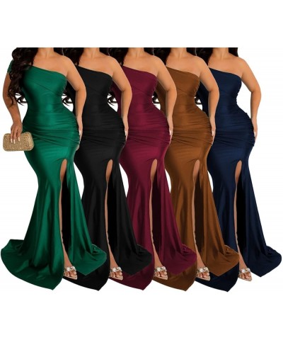 Women's Off Shoulder High Split Long Formal Party Maxi Dress, Off Shoulder High Split Dress Off Shoulder - Dark Green $22.49 ...