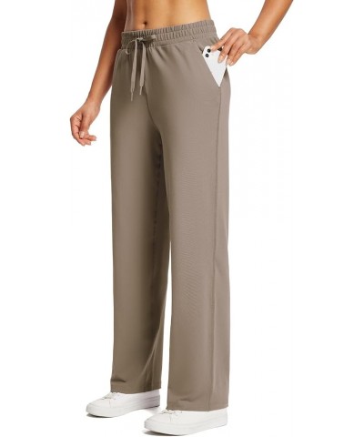 Women's 28"/30" Straight Leg Sweatpants Wide Leg Athletic Lounge Pants Pockets Stretch Soft Workout 28"-brown $18.48 Activewear