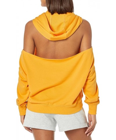 Women's Open Back Cold Shoulder Top Hoodie Golden $18.23 Activewear