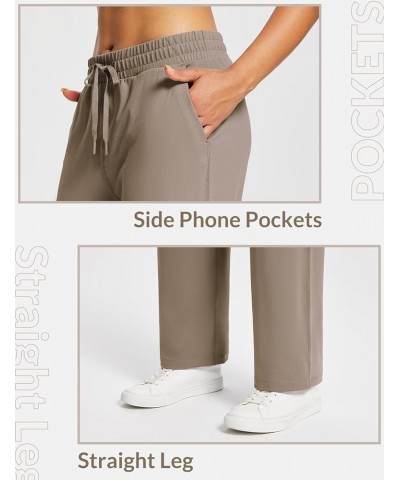 Women's 28"/30" Straight Leg Sweatpants Wide Leg Athletic Lounge Pants Pockets Stretch Soft Workout 28"-brown $18.48 Activewear