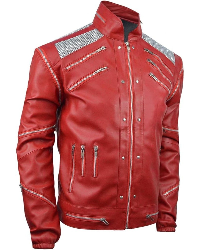 MJ Beat It Jacket, Song - Red - Faux Leather Red $41.80 Jackets