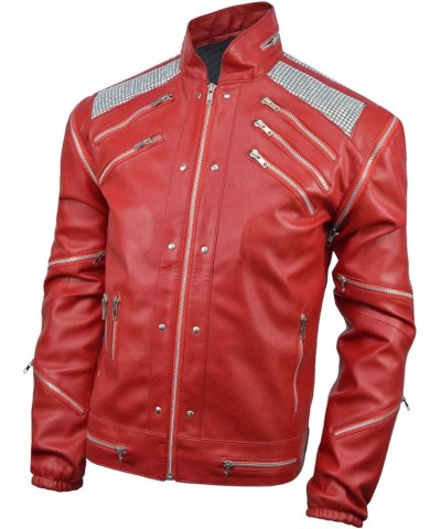 MJ Beat It Jacket, Song - Red - Faux Leather Red $41.80 Jackets