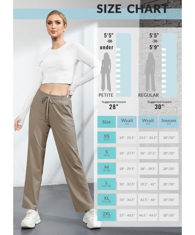 Women's 28"/30" Straight Leg Sweatpants Wide Leg Athletic Lounge Pants Pockets Stretch Soft Workout 28"-brown $18.48 Activewear