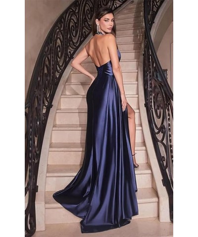 Women's Mermaid Pleated Satin Prom Dresses Long 2024 Formal Evening Gown with Slit Sage $32.49 Dresses