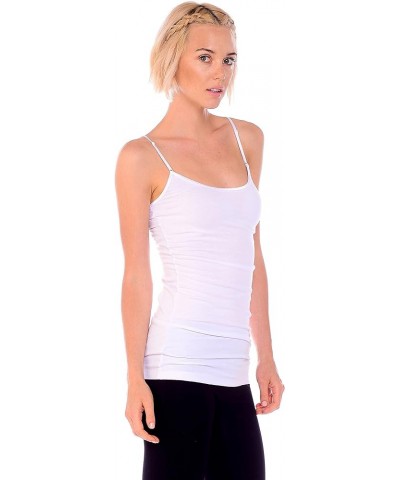 XT1002L Plus Size Adjustable Spaghetti Strap Trim Long Tank Top 2pack - Heather Grey/Olive $11.85 Tanks