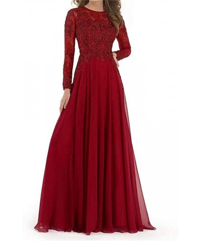 Mother of The Bride Dresses Long Sleeve Lace Evening Dress Chiffon Mother of The Groom Dress Green $39.69 Dresses