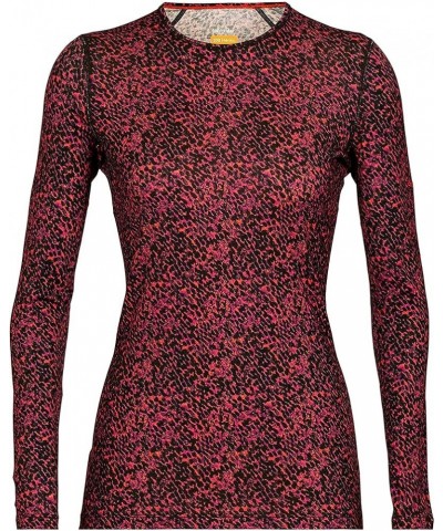 Icebreaker, 200 Oasis Lichen Long-Sleeve Crewe Top - Women's Black/Cherry Lichen X-Large $45.42 Activewear