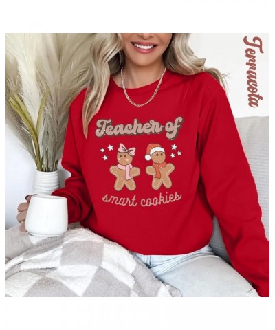 Christmas Shirt Women Funny Gingerbread Graphic Blouses Merry Xmas Holiday Tees Casual Long Sleeve Pullover Tops Red $15.18 T...