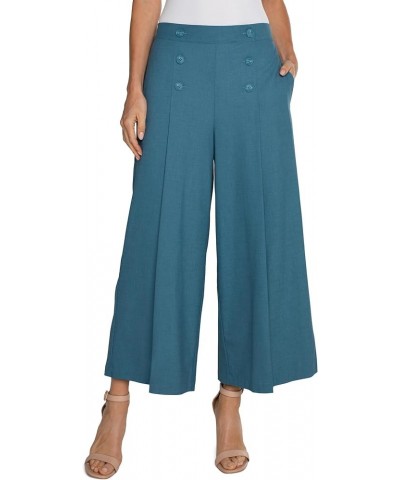 Women's Sailor High-Rise Crop Wide Leg Trouser 25 Ocean Blue $47.38 Pants