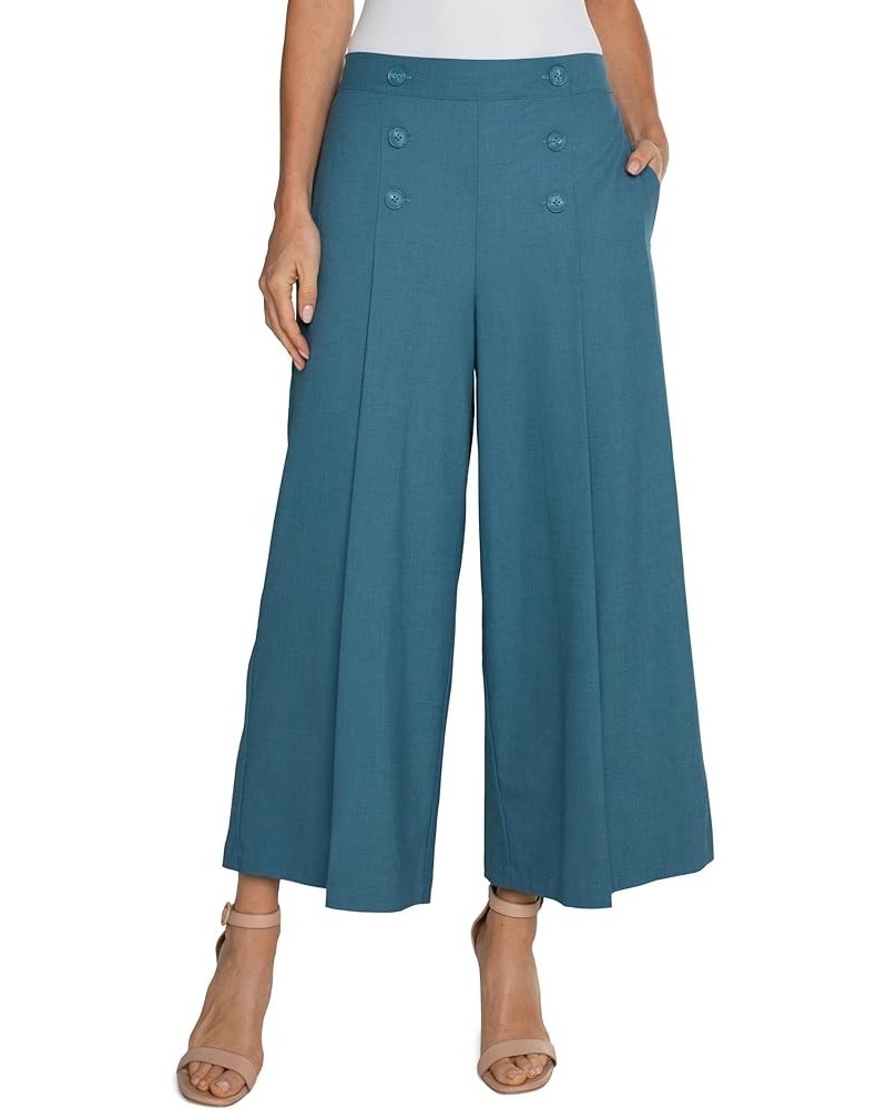 Women's Sailor High-Rise Crop Wide Leg Trouser 25 Ocean Blue $47.38 Pants