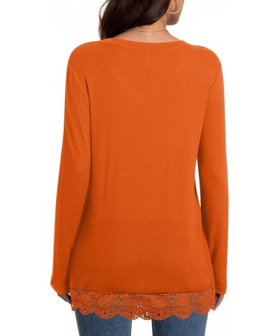 Women's Fall Long Sleeve V-Neck Tunic Tops Casual Sweatshirt for Leggings V-orange $14.24 Tops