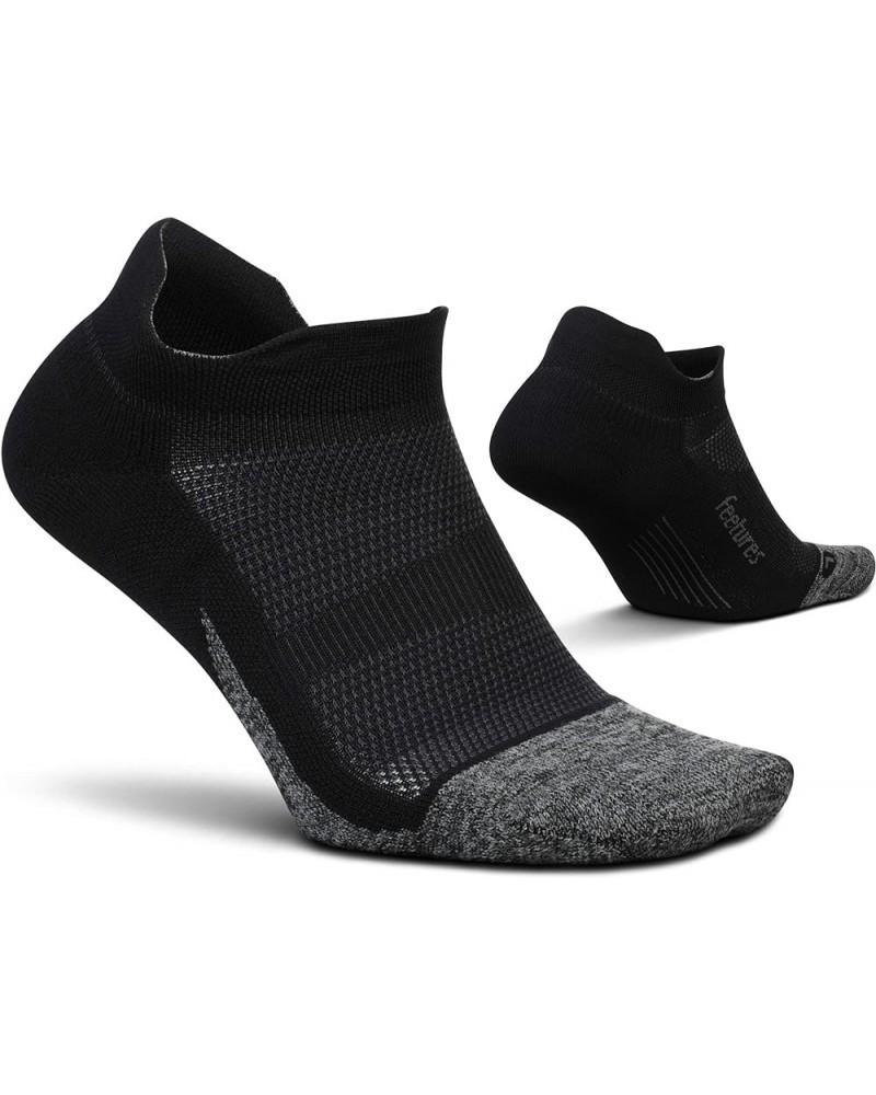 Elite Light Cushion No Show Tab Ankle Socks - Sport Sock with Targeted Compression - (1 Pair) Black $9.20 Activewear