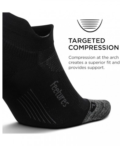 Elite Light Cushion No Show Tab Ankle Socks - Sport Sock with Targeted Compression - (1 Pair) Black $9.20 Activewear