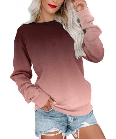 Womens Fashion Sweatshirt Clothes Solid Color Crewneck Hoodies Long Sleeve Causal 2023 Trendy Hooded Size Plus Tops 1-coffee ...