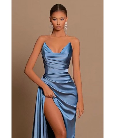 Satin Mermaid Prom Dresses Long Bodycon Bridesmaid Dress Tight Formal Evening Dress Yellow $34.79 Dresses