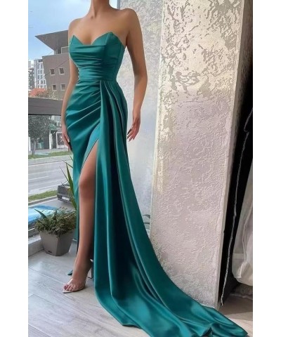 Satin Mermaid Prom Dresses Long Bodycon Bridesmaid Dress Tight Formal Evening Dress Yellow $34.79 Dresses