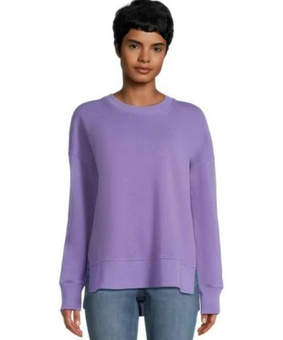 Women's Pullover Crewneck Sweatshirt Purple Tulip $14.70 Hoodies & Sweatshirts