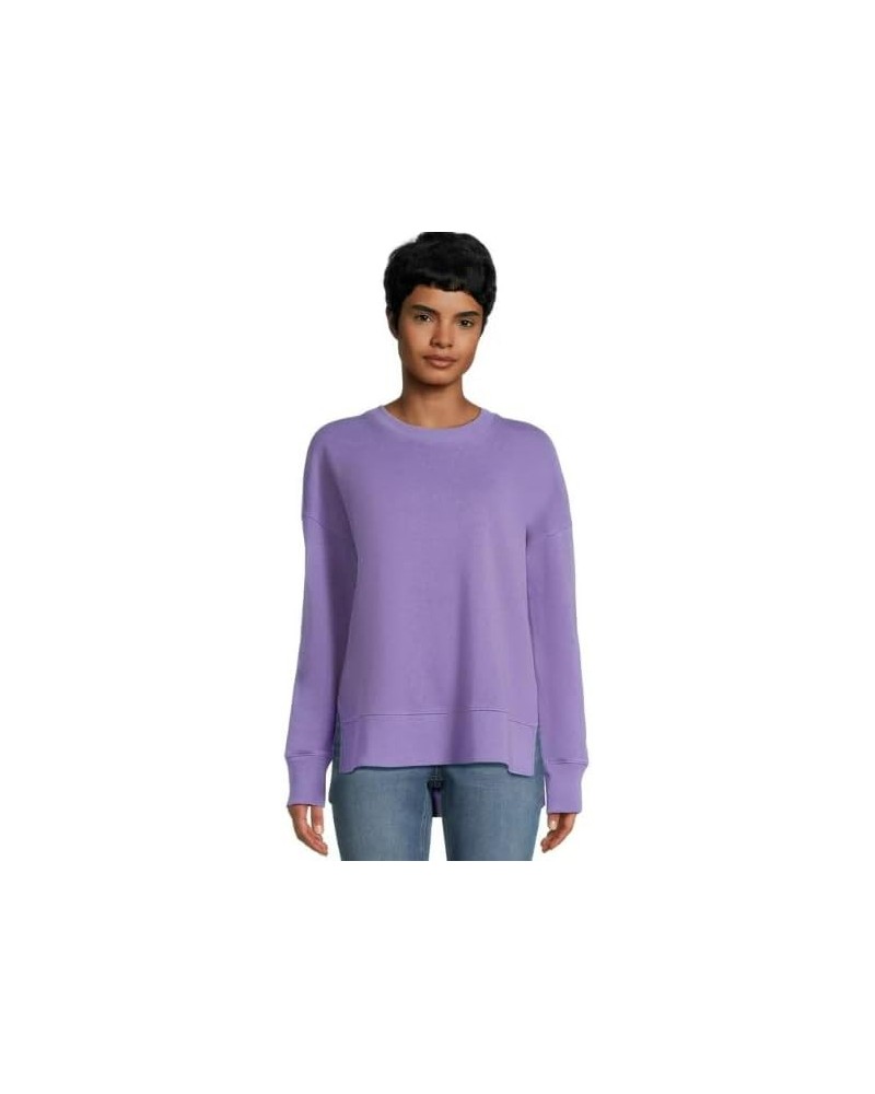 Women's Pullover Crewneck Sweatshirt Purple Tulip $14.70 Hoodies & Sweatshirts