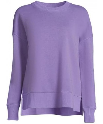 Women's Pullover Crewneck Sweatshirt Purple Tulip $14.70 Hoodies & Sweatshirts