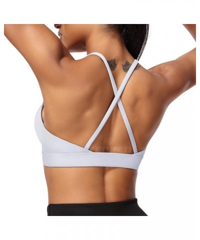 Coral Sports Bras for Women Criss-Cross Back Padded Workout Running Yoga Bra Casual Crop Tops Thin Straps Bra 2 White $13.30 ...