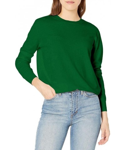 Women's Crewneck Sweater Pullover Soft Knitted Sweaters 06-green $15.11 Sweaters