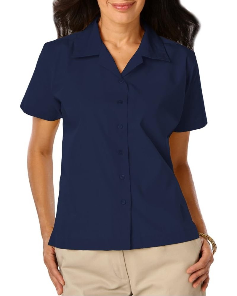 BG6100 - Ladie's Poplin Camp Shirt Navy $16.80 Shirts