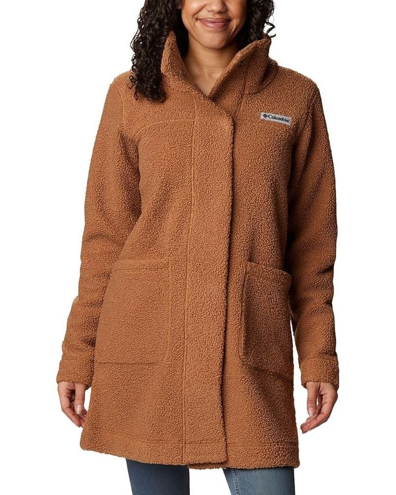 Women's Panorama Long Jacket Camel Brown $40.75 Jackets