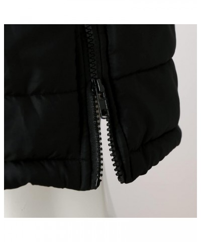 Quilted Warm Coat With Pockets Women's Long Vest Zipper Sleeveless Jacket Winter Quilted Outdoor Fashion Hooded Coat I-black ...