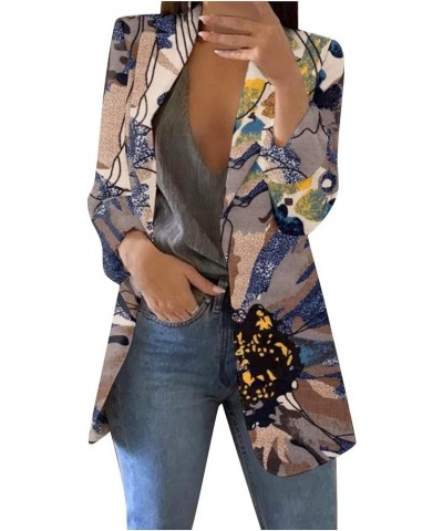 Blazers for Women Business Casual Trendy Elegant Graphic Print Jacket Tops Long Sleeve Loose Fit Outwear Fall Clothes Outfits...