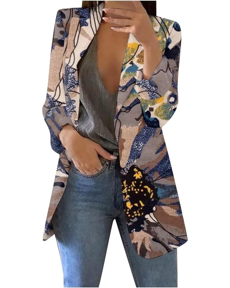 Blazers for Women Business Casual Trendy Elegant Graphic Print Jacket Tops Long Sleeve Loose Fit Outwear Fall Clothes Outfits...