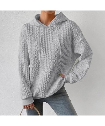 Womens Casual Solid Pullover Hoodies Long Sleeve Drawstring Lightweight Hooded Sweatshirt Loose Pullover Tops D Gray $9.07 Ho...