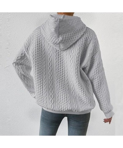 Womens Casual Solid Pullover Hoodies Long Sleeve Drawstring Lightweight Hooded Sweatshirt Loose Pullover Tops D Gray $9.07 Ho...