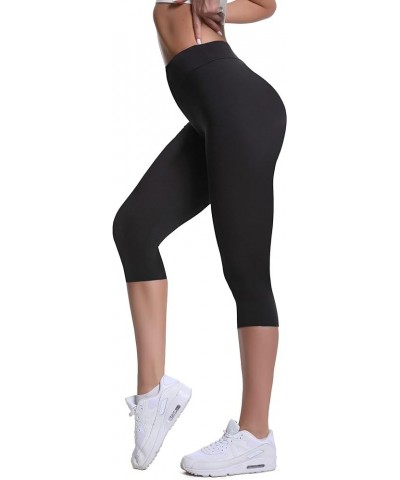 Buttery Soft High Waisted Capri Leggings for Women - Tummy Control, No See Through, Workout Yoga Pants Black $10.19 Leggings