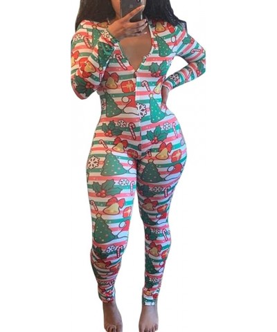 Women's Sexy One Piece Jumpsuit Long Sleeve Bodycon Bodysuit Overall Rompers Onesie Pajamas for Home Party Club K Christmas T...