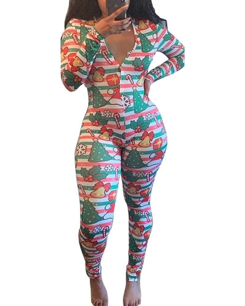 Women's Sexy One Piece Jumpsuit Long Sleeve Bodycon Bodysuit Overall Rompers Onesie Pajamas for Home Party Club K Christmas T...