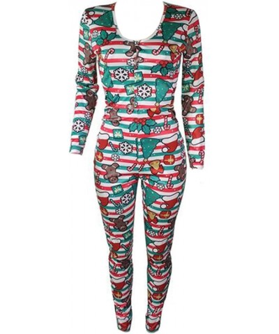 Women's Sexy One Piece Jumpsuit Long Sleeve Bodycon Bodysuit Overall Rompers Onesie Pajamas for Home Party Club K Christmas T...