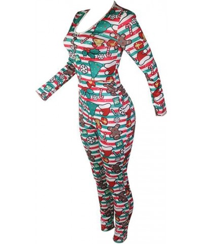 Women's Sexy One Piece Jumpsuit Long Sleeve Bodycon Bodysuit Overall Rompers Onesie Pajamas for Home Party Club K Christmas T...