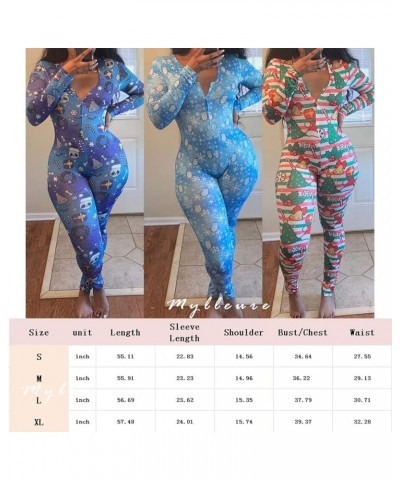 Women's Sexy One Piece Jumpsuit Long Sleeve Bodycon Bodysuit Overall Rompers Onesie Pajamas for Home Party Club K Christmas T...