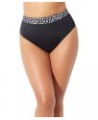 Women's Plus Size High Waist Bikini Bottom Black White Animal $13.17 Swimsuits