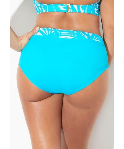 Women's Plus Size High Waist Bikini Bottom Black White Animal $13.17 Swimsuits