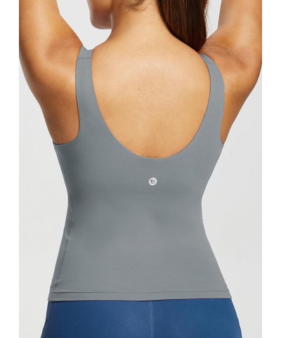 Freeleaf Women's Longline Sports Bra, Molded Cup Workout Tank Yoga Tops Built in Bra Athletic Camisole Dark Gray $16.81 Lingerie