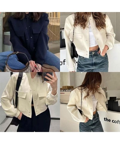 Vintage Solid Long Sleeve Bomber Jacket Spring Women Casual Coats Streetwear 2023 Female Elegant Lapel Zipper Jakcet Pink $19...